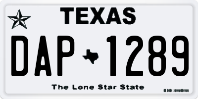 TX license plate DAP1289