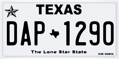 TX license plate DAP1290