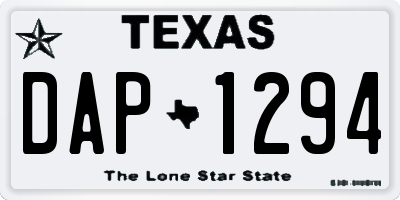 TX license plate DAP1294