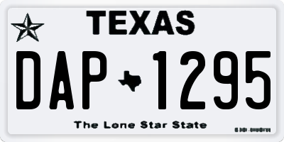 TX license plate DAP1295