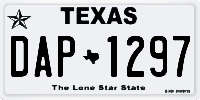 TX license plate DAP1297