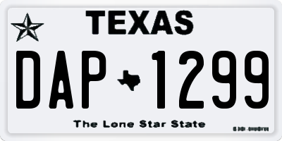 TX license plate DAP1299