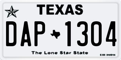TX license plate DAP1304