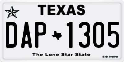 TX license plate DAP1305