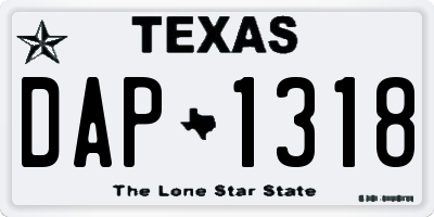 TX license plate DAP1318