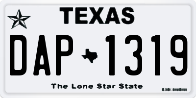 TX license plate DAP1319