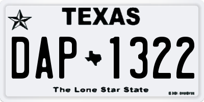TX license plate DAP1322