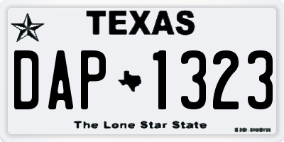 TX license plate DAP1323