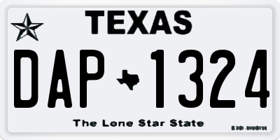 TX license plate DAP1324