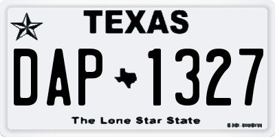 TX license plate DAP1327