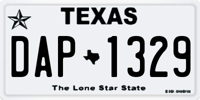 TX license plate DAP1329