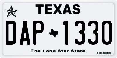 TX license plate DAP1330