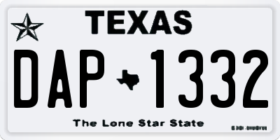 TX license plate DAP1332