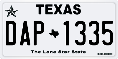 TX license plate DAP1335