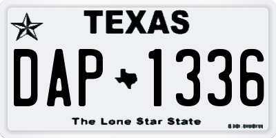 TX license plate DAP1336