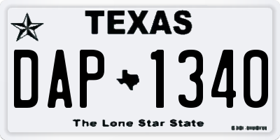 TX license plate DAP1340