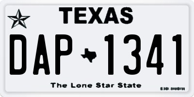 TX license plate DAP1341