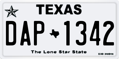 TX license plate DAP1342