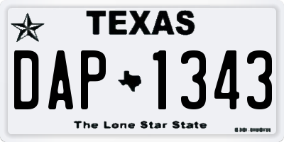 TX license plate DAP1343