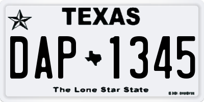 TX license plate DAP1345