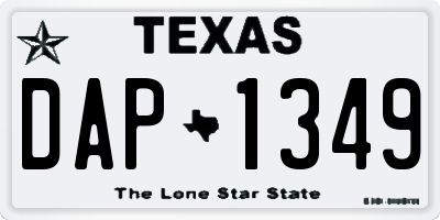 TX license plate DAP1349
