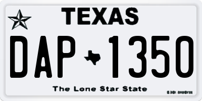 TX license plate DAP1350