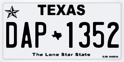 TX license plate DAP1352