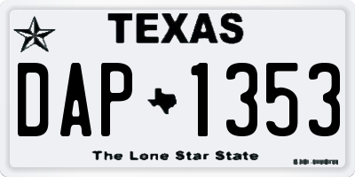TX license plate DAP1353