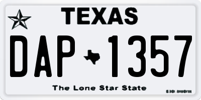 TX license plate DAP1357