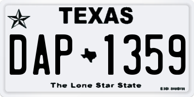 TX license plate DAP1359