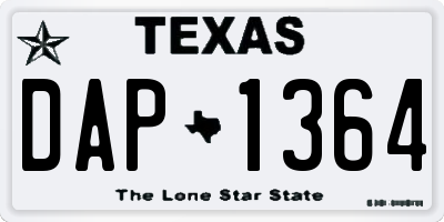 TX license plate DAP1364