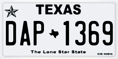 TX license plate DAP1369