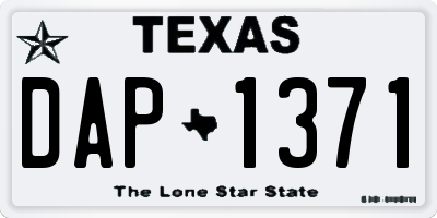 TX license plate DAP1371