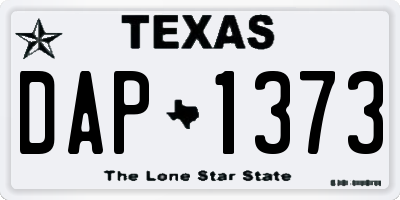 TX license plate DAP1373