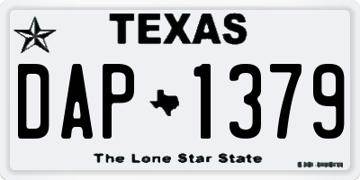 TX license plate DAP1379