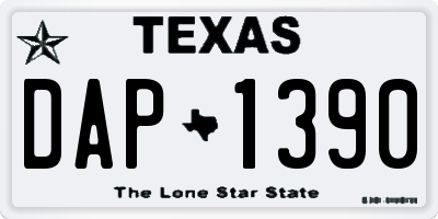 TX license plate DAP1390