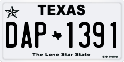 TX license plate DAP1391