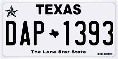 TX license plate DAP1393