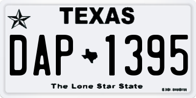 TX license plate DAP1395