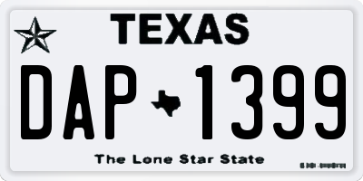 TX license plate DAP1399