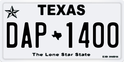 TX license plate DAP1400