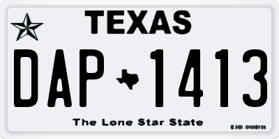 TX license plate DAP1413