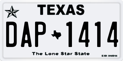 TX license plate DAP1414