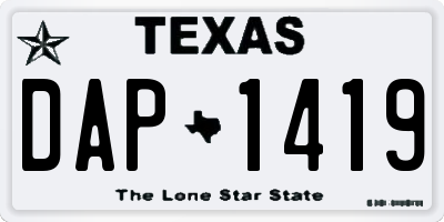 TX license plate DAP1419