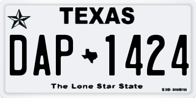 TX license plate DAP1424