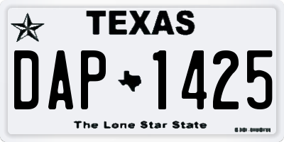 TX license plate DAP1425