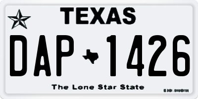 TX license plate DAP1426