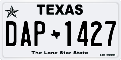 TX license plate DAP1427