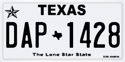 TX license plate DAP1428