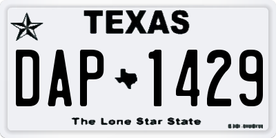 TX license plate DAP1429